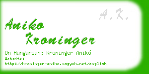 aniko kroninger business card