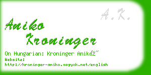 aniko kroninger business card